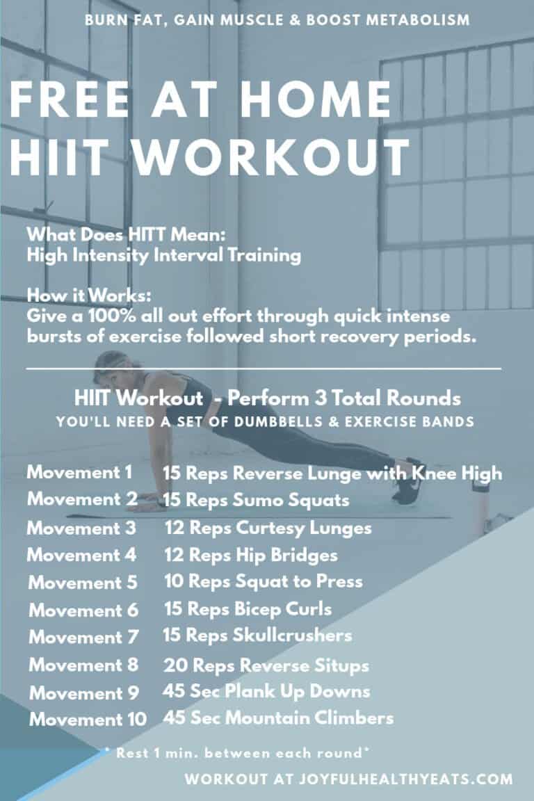 At Home HIIT Workout with weights | Joyful Healthy Eats