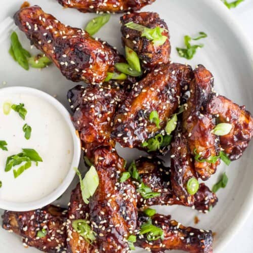 Asian Baked Chicken Wings with Raspberry Hoisin Glaze