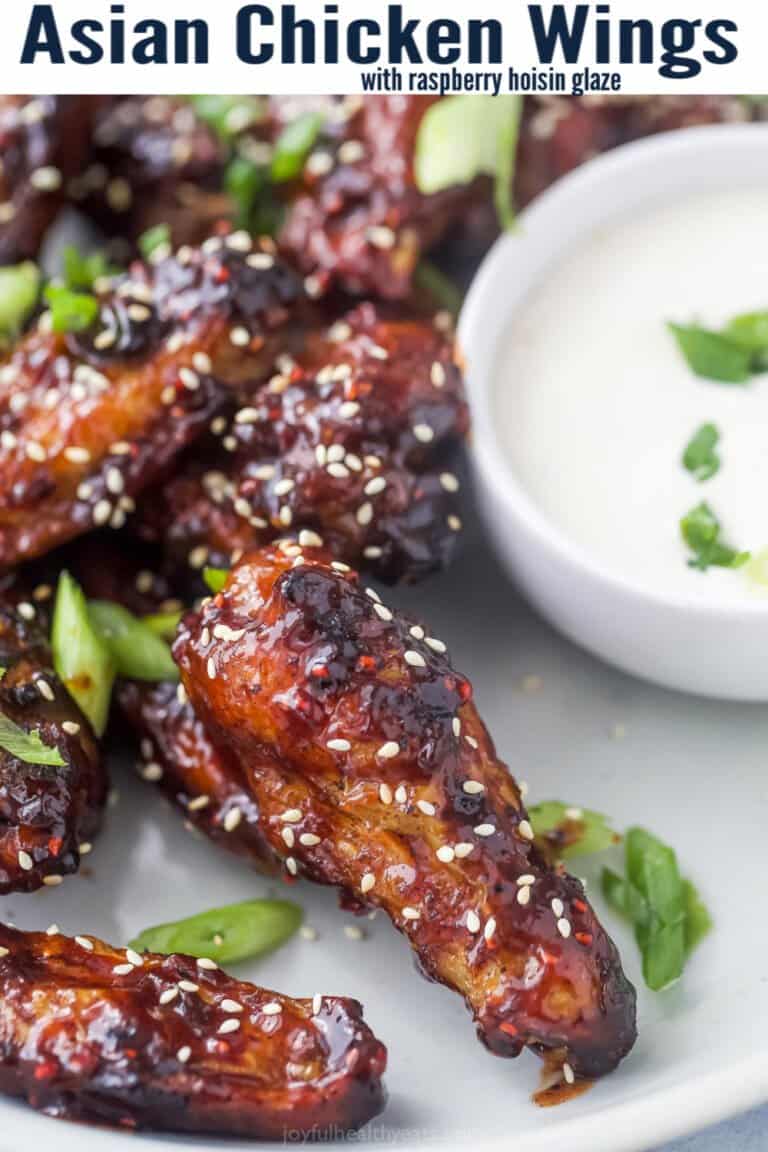 Asian Baked Chicken Wings with Raspberry Hoisin Glaze - Story Telling Co