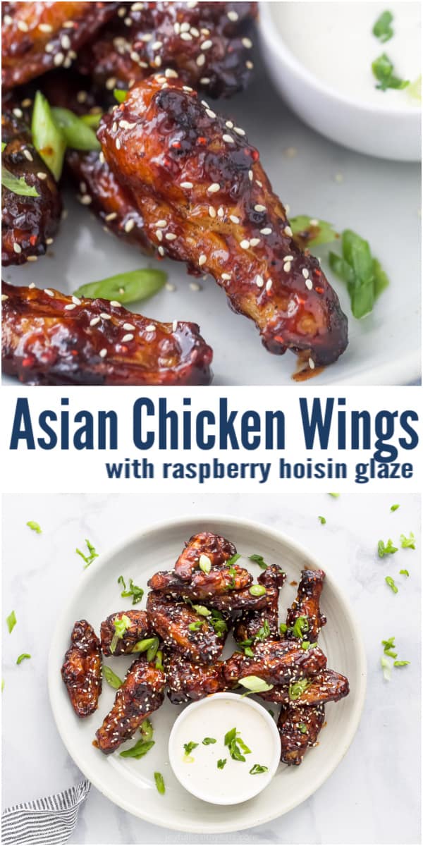 Asian Baked Chicken Wings with Raspberry Hoisin Glaze