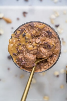 Easy Chocolate Peanut Butter Overnight Oats L Joyful Healthy Eats