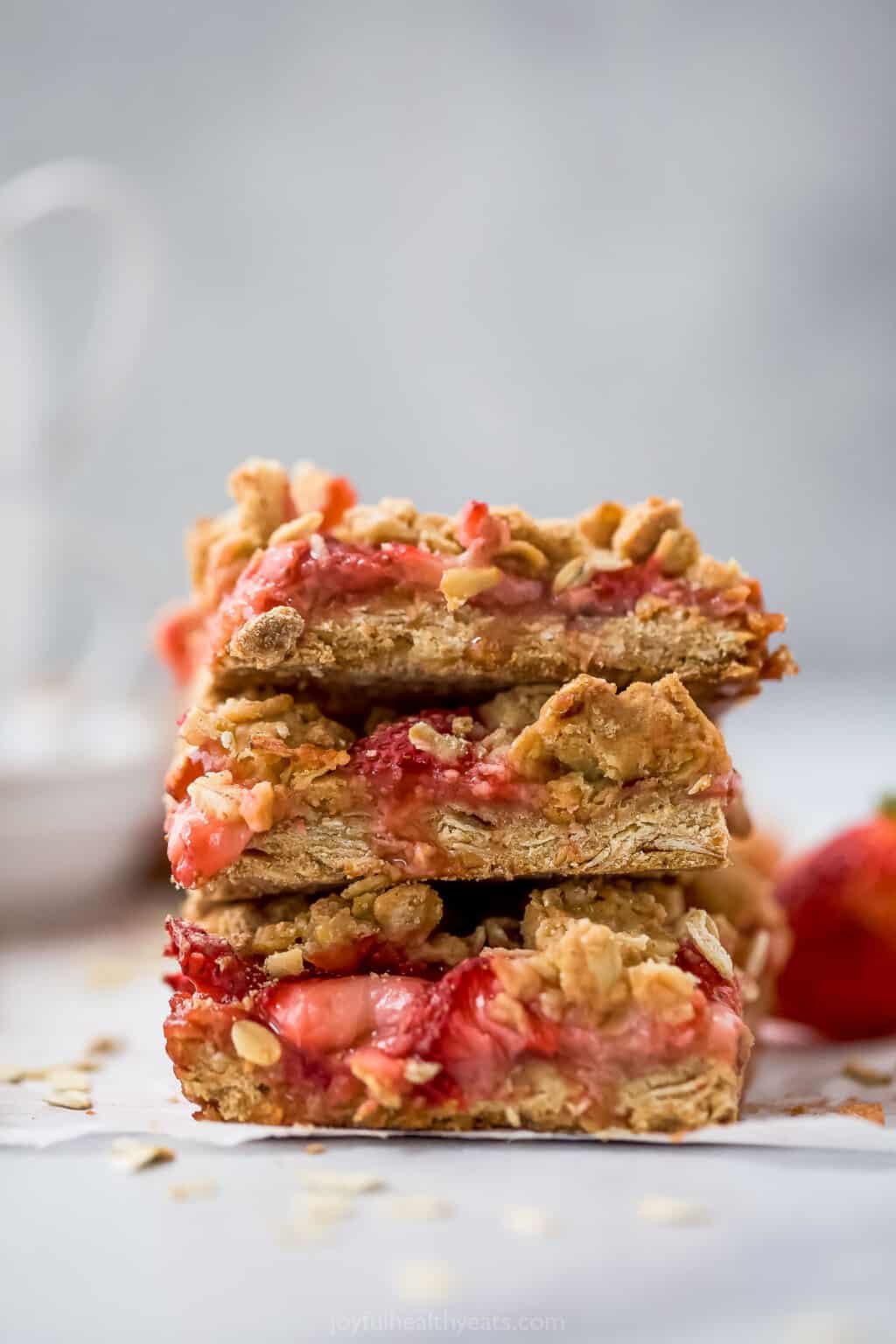 Easy Strawberry Oatmeal Bars | Joyful Healthy Eats