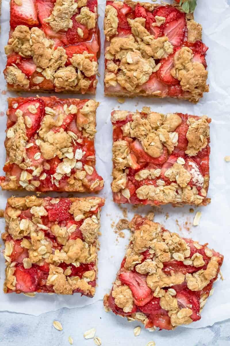 Easy Strawberry Oatmeal Bars | Joyful Healthy Eats