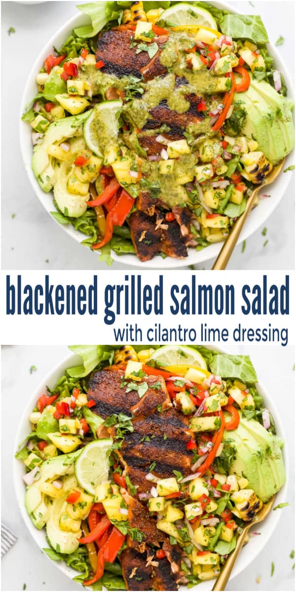 Easy Blackened Grilled Salmon Salad | Joyful Healthy Eats