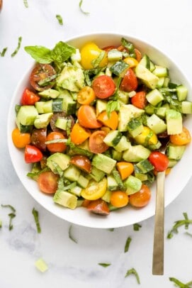 Refreshing Avocado Tomato Cucumber Salad | Joyful Healthy Eats