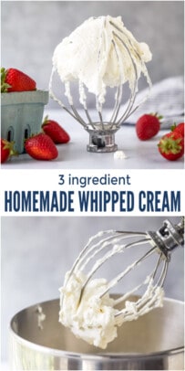 3 Ingredient Homemade Whipped Cream Recipe