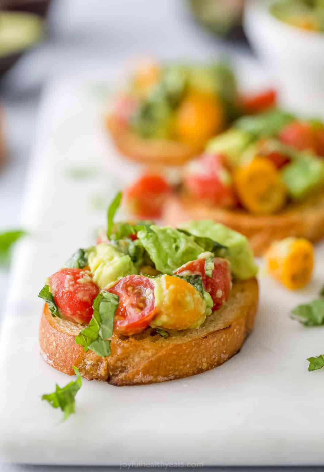 Easy Avocado Bruschetta Recipe Joyful Healthy Eats