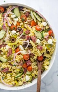 Classic Italian Pasta Salad With Red Wine Vinaigrette | Joyful Healthy Eats