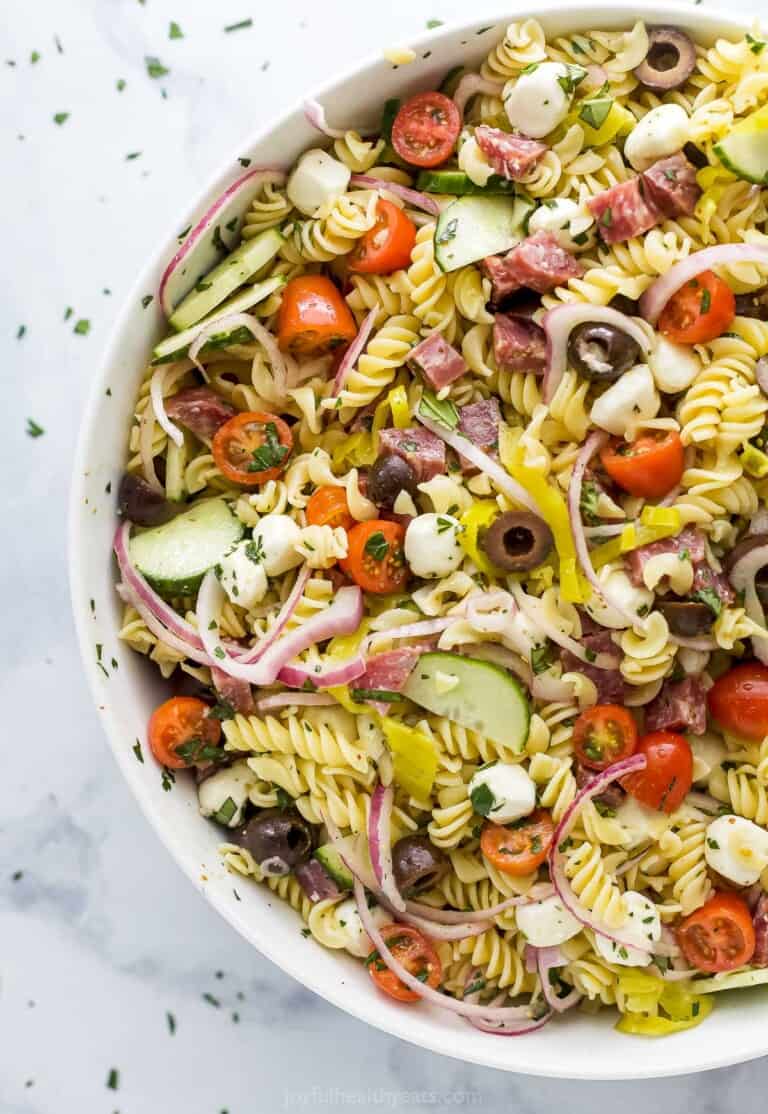 Classic Italian Pasta Salad With Red Wine Vinaigrette - Story Telling Co