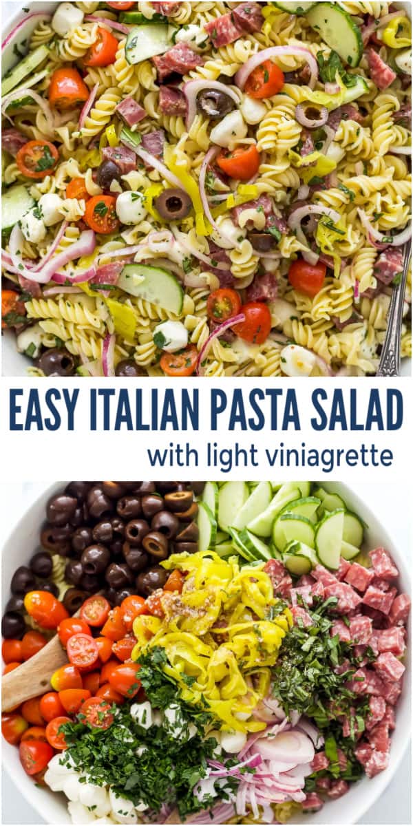 Classic Italian Pasta Salad With Red Wine Vinaigrette | Joyful Healthy Eats