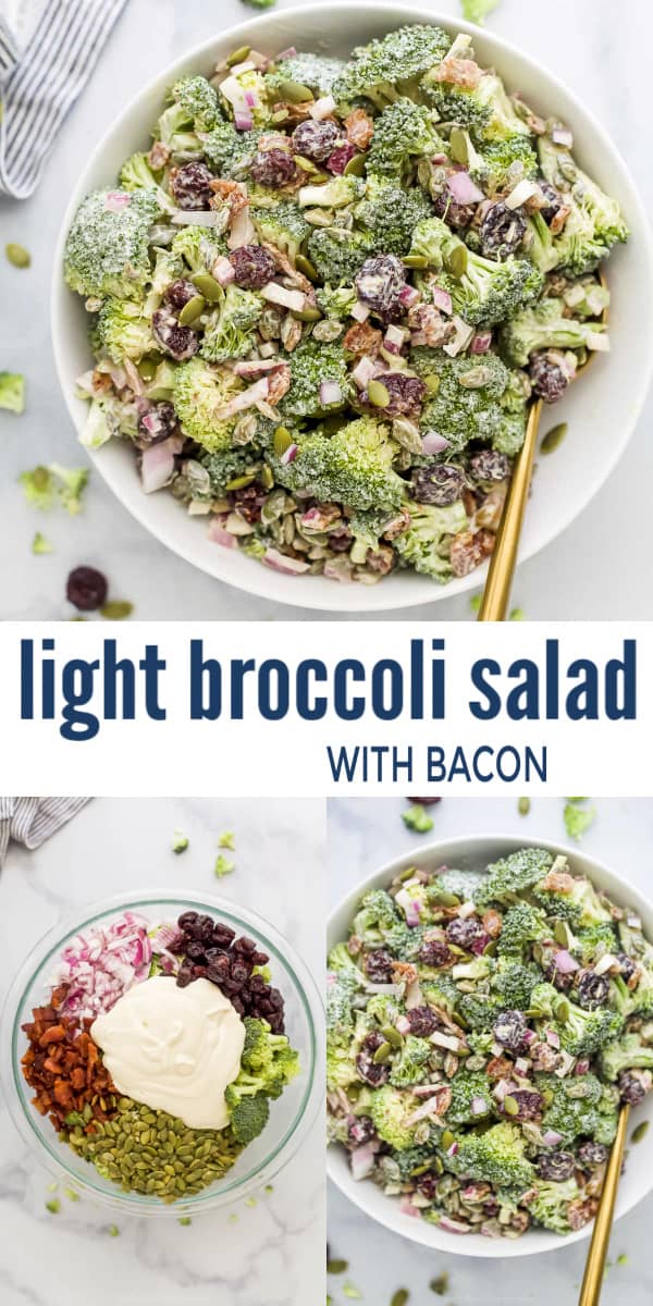 Lightened-Up Broccoli Salad With Bacon | Joyful Healthy Eats