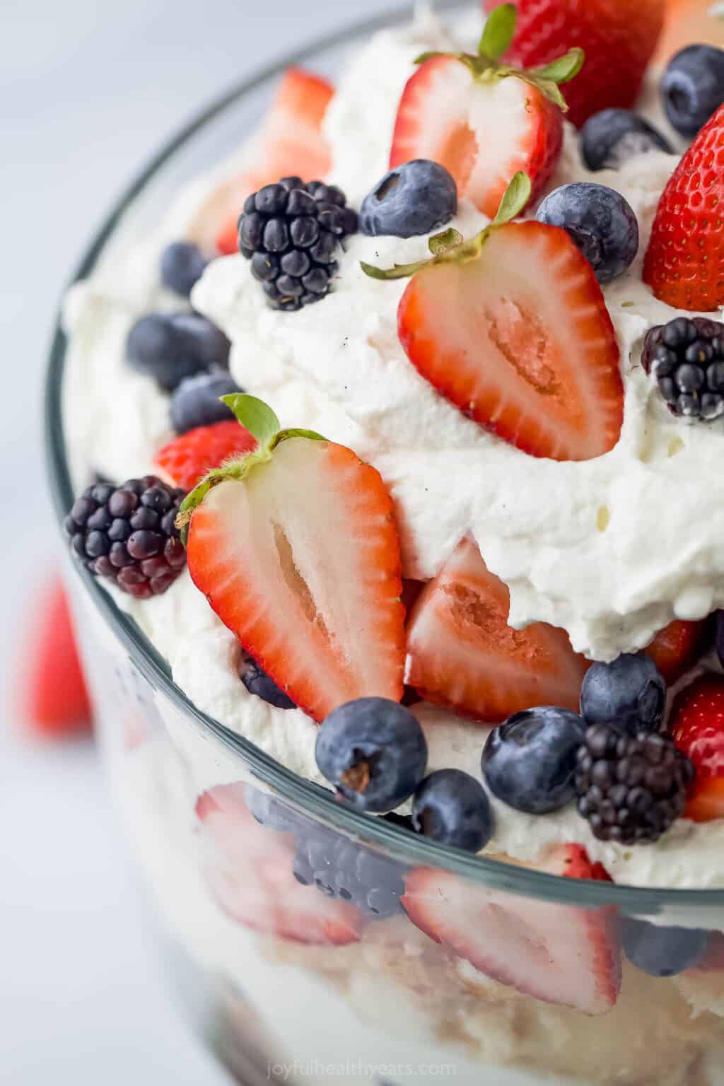 Quick & Easy Strawberry Shortcake Trifle | Joyful Healthy Eats