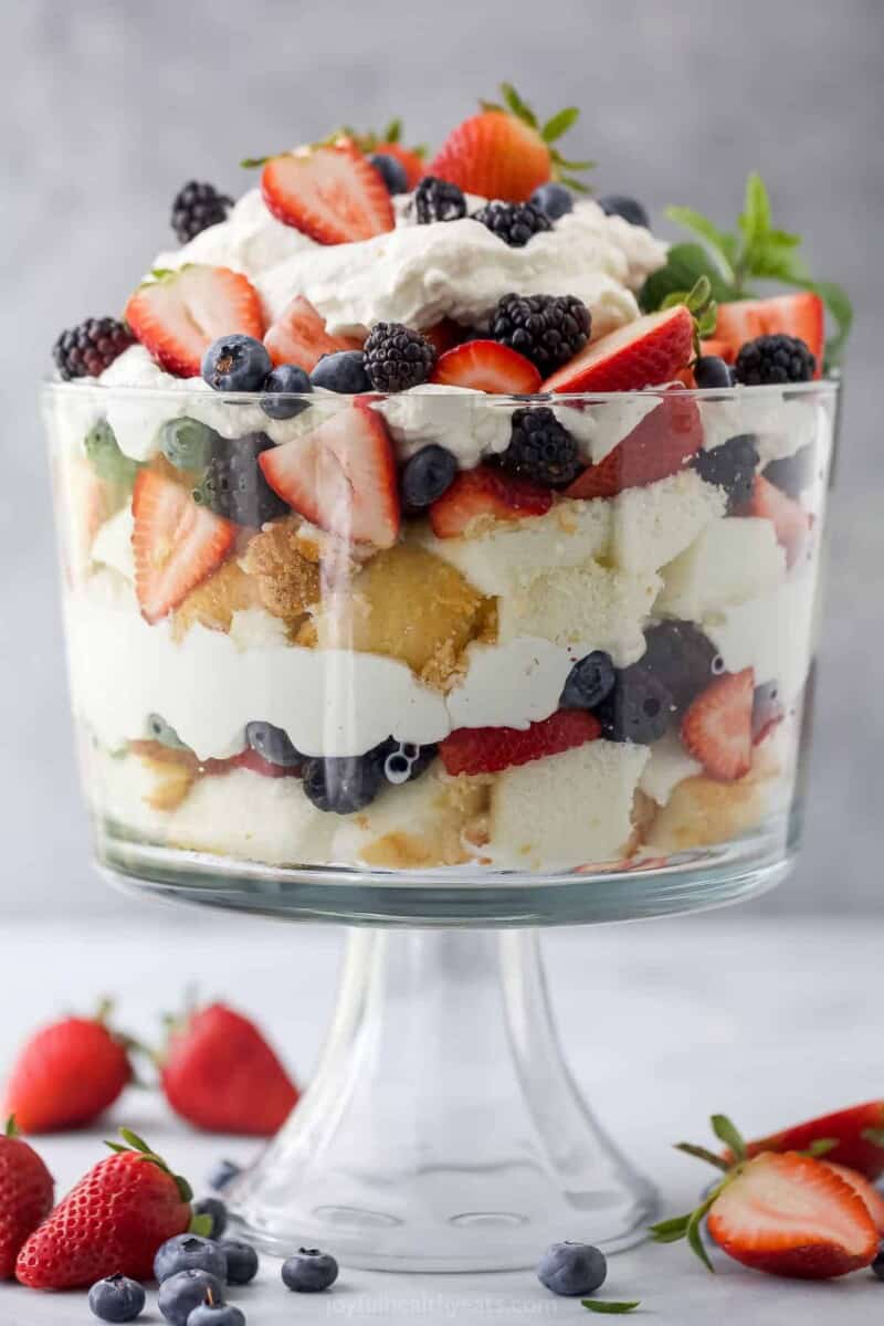 Quick & Easy Strawberry Shortcake Trifle | Joyful Healthy Eats