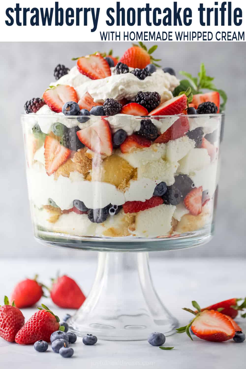 Quick & Easy Strawberry Shortcake Trifle | Joyful Healthy Eats