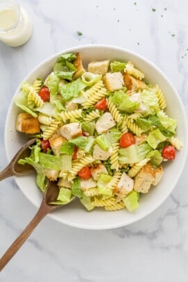 Easy Chicken Caesar Pasta Salad | Joyful Healthy Eats