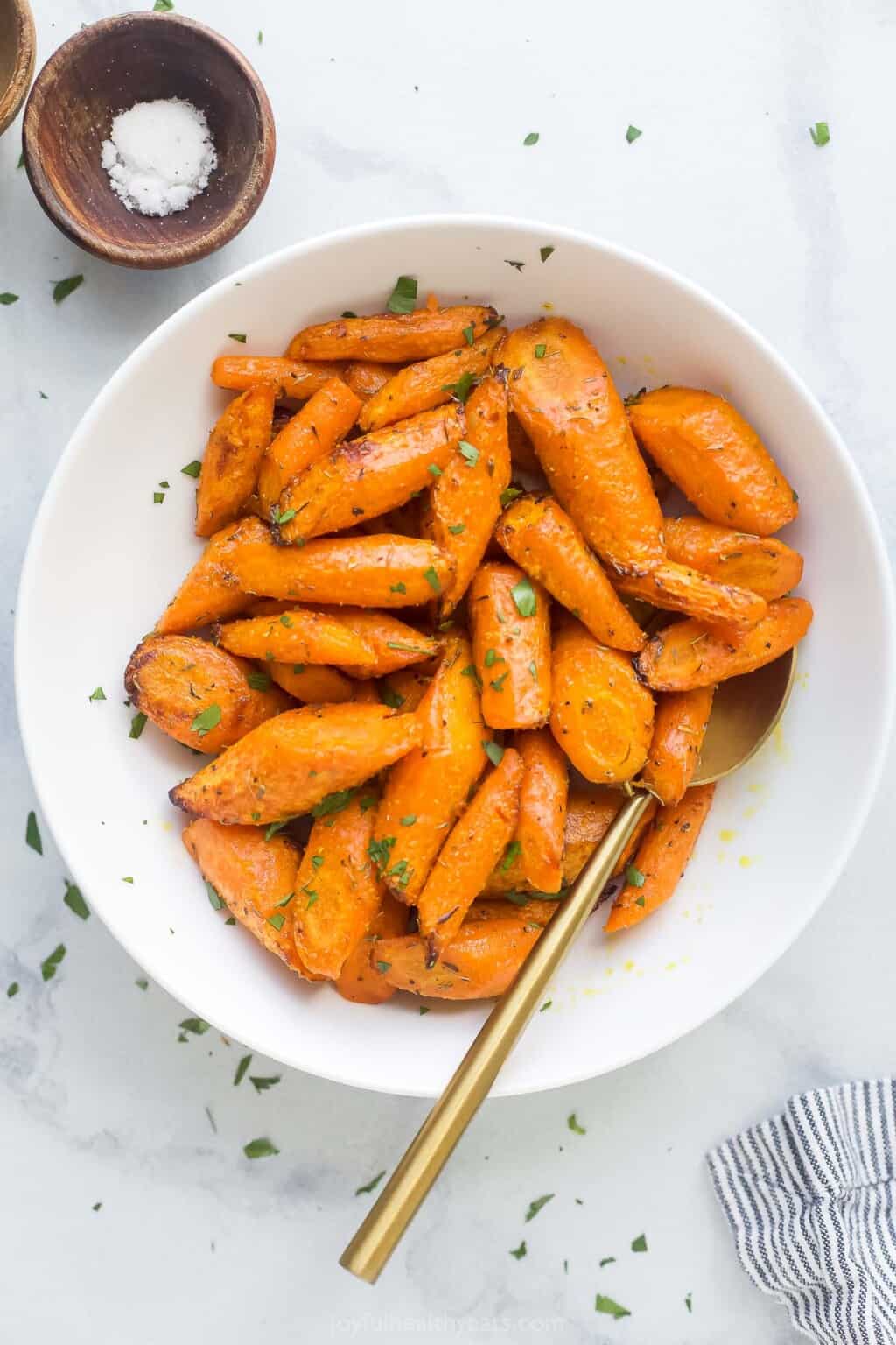 Air Fryer Roasted Carrots | Joyful Healthy Eats