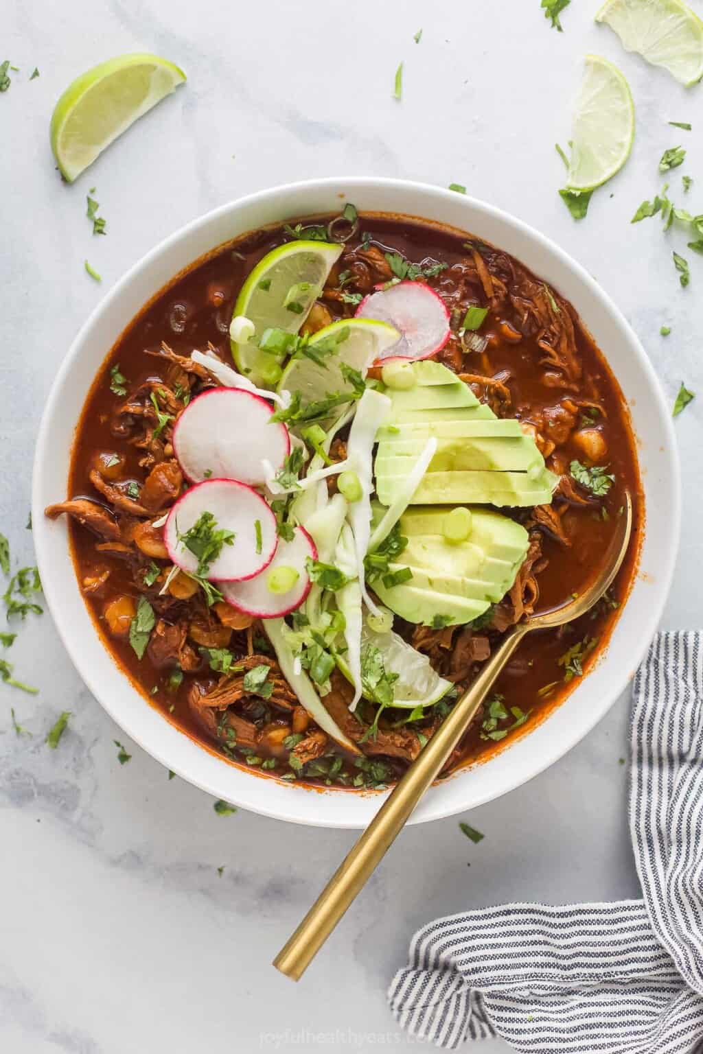 Chicken Pozole Rojo | Joyful Healthy Eats