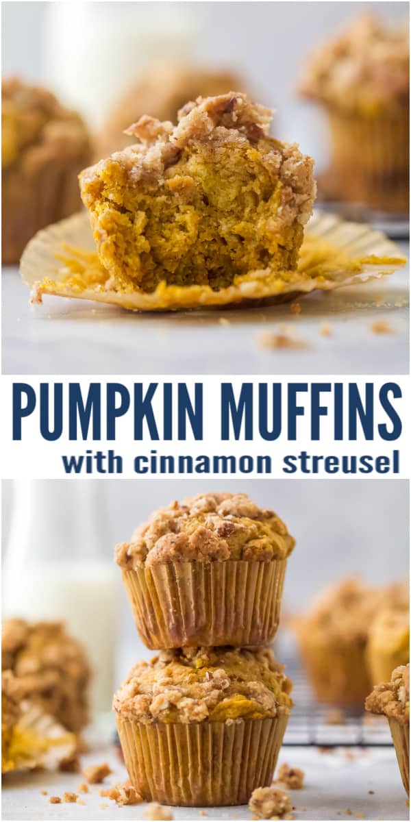 Healthy Pumpkin Muffins with Cinnamon Streusel