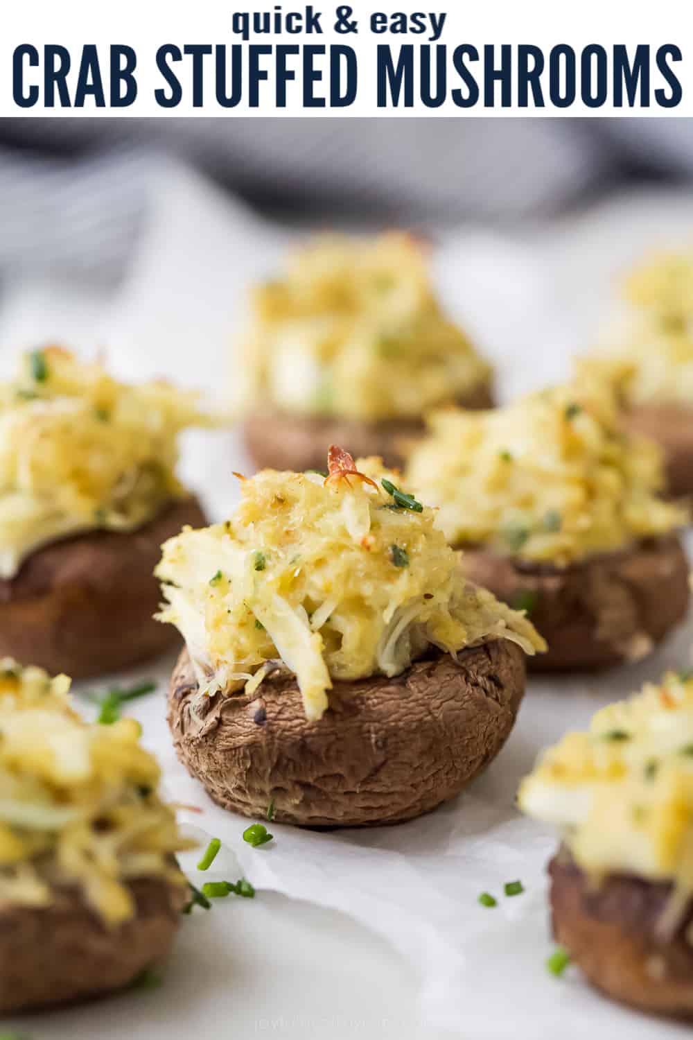 Quick Crab Stuffed Mushrooms Joyful Healthy Eats   Quick Crab Stuffed Mushrooms Pin1 