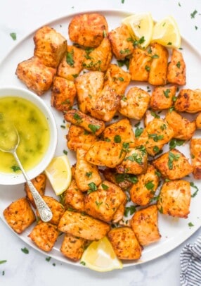 Air Fryer Salmon Bites with Honey Butter | Joyful Healthy Eats