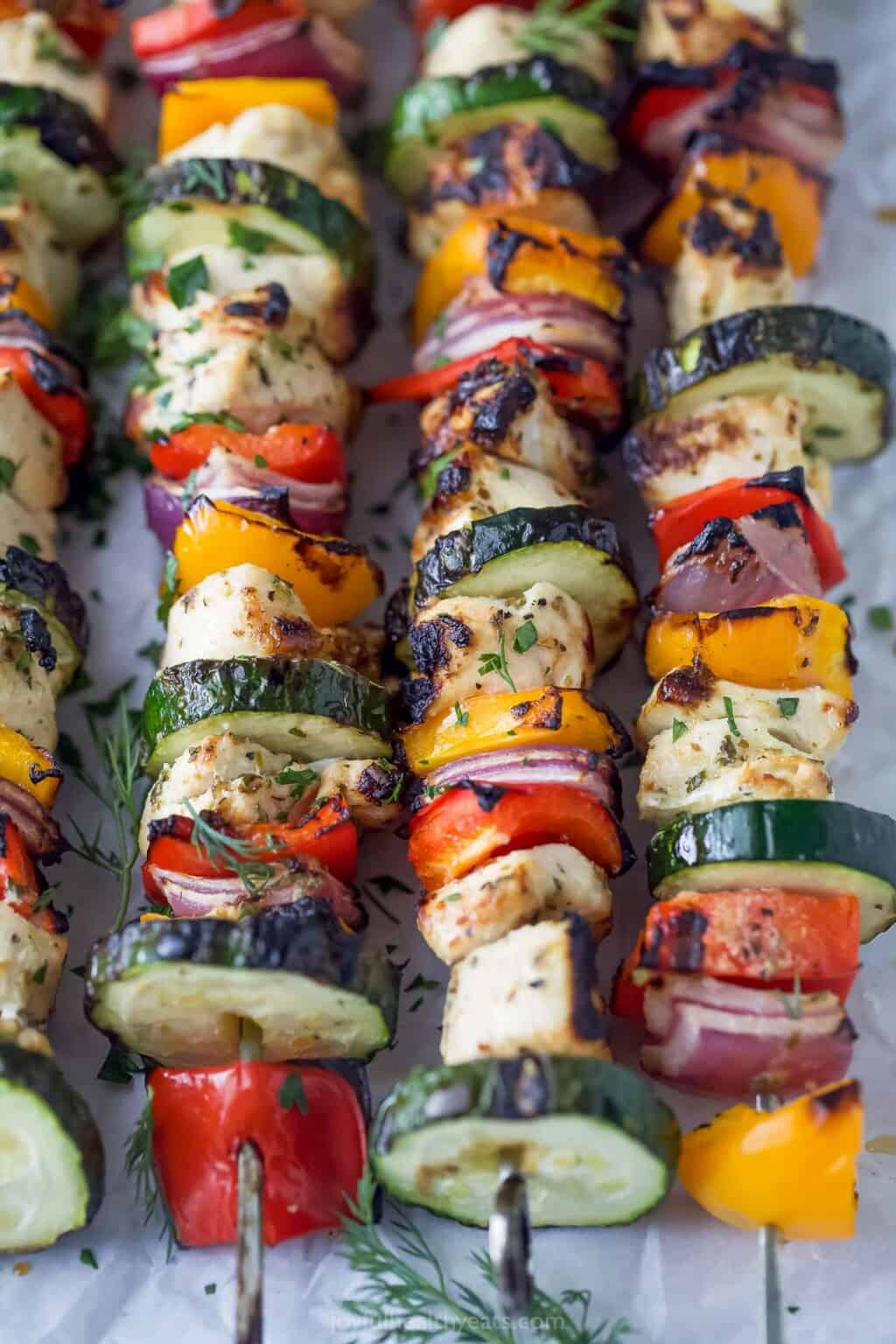 Mediterranean Chicken Kabobs Recipe | Joyful Healthy Eats