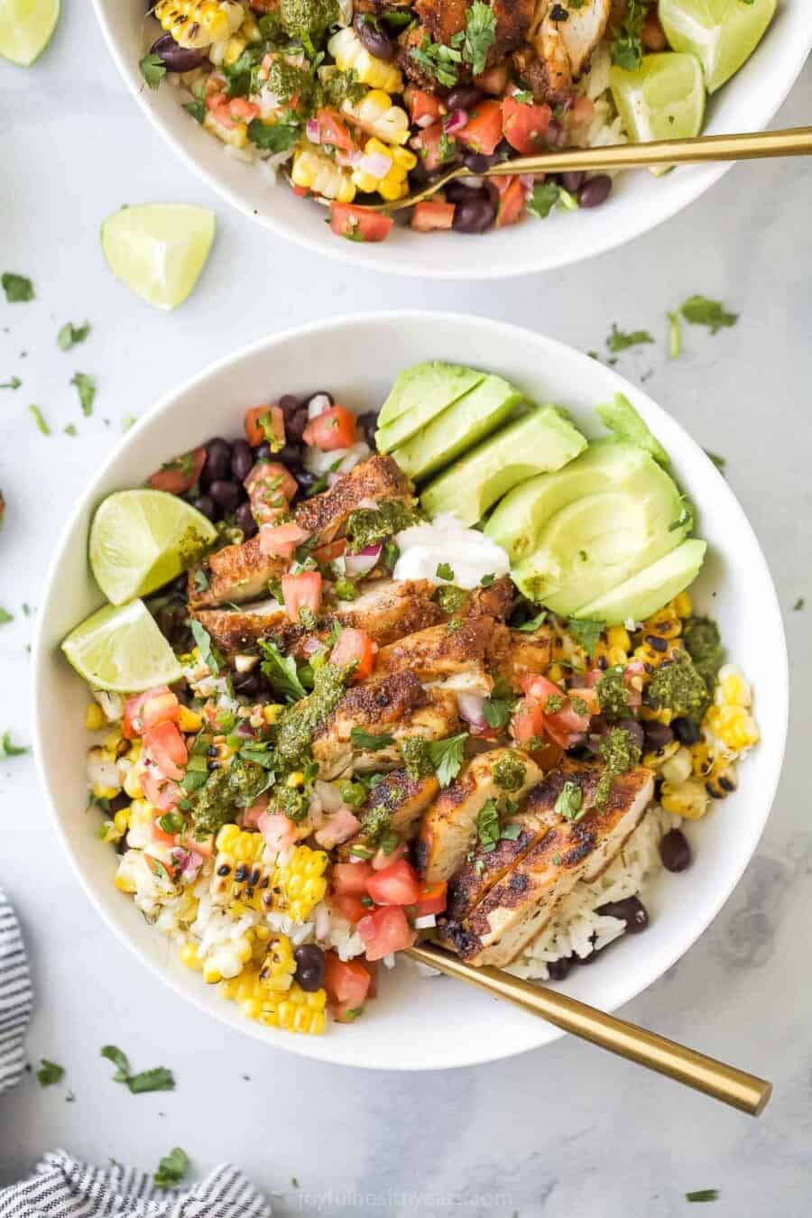 Chicken Burrito Bowl Recipe | Joyful Healthy Eats