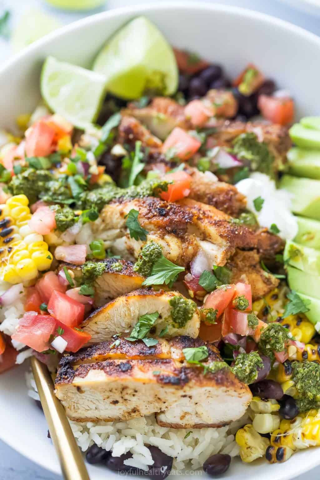 Chicken Burrito Bowl Recipe | Joyful Healthy Eats