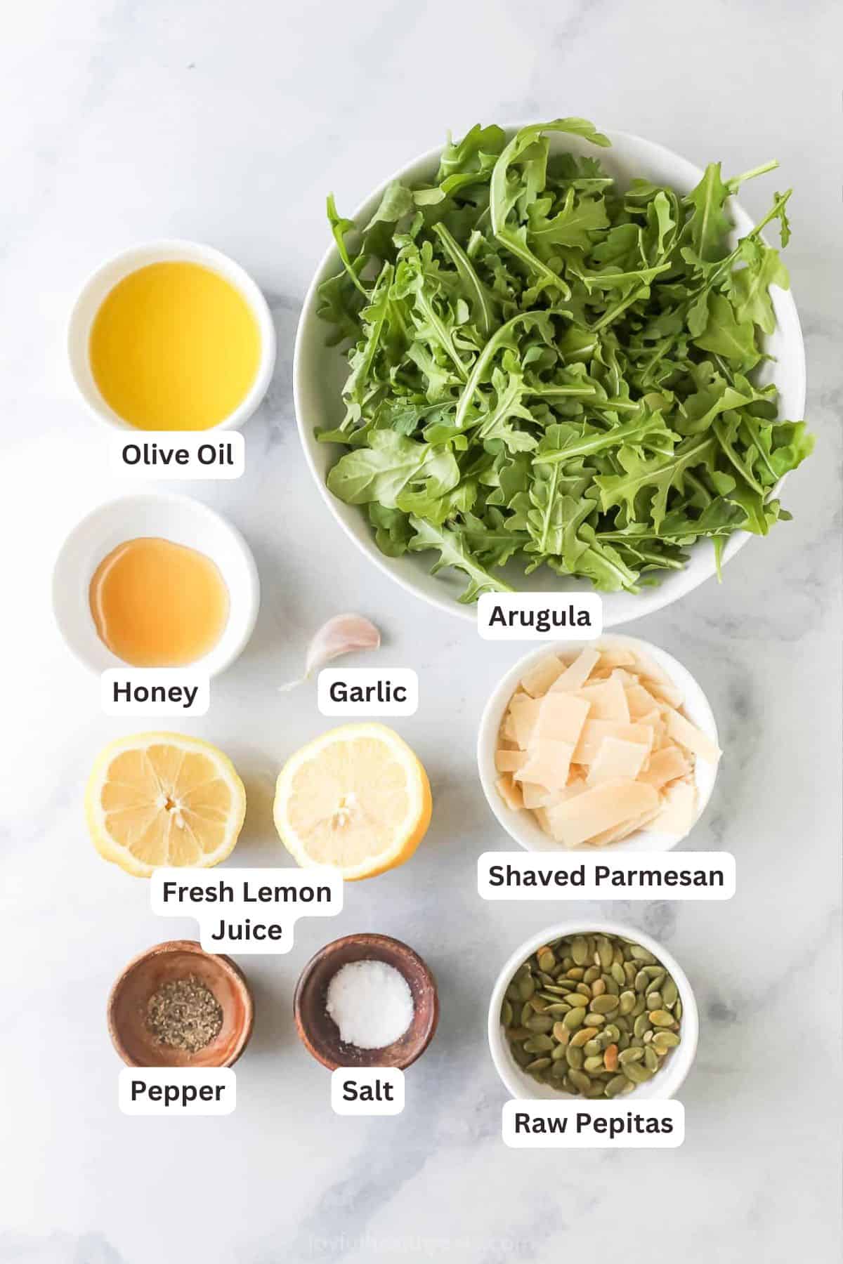 Ingredients for Arugula Salad.