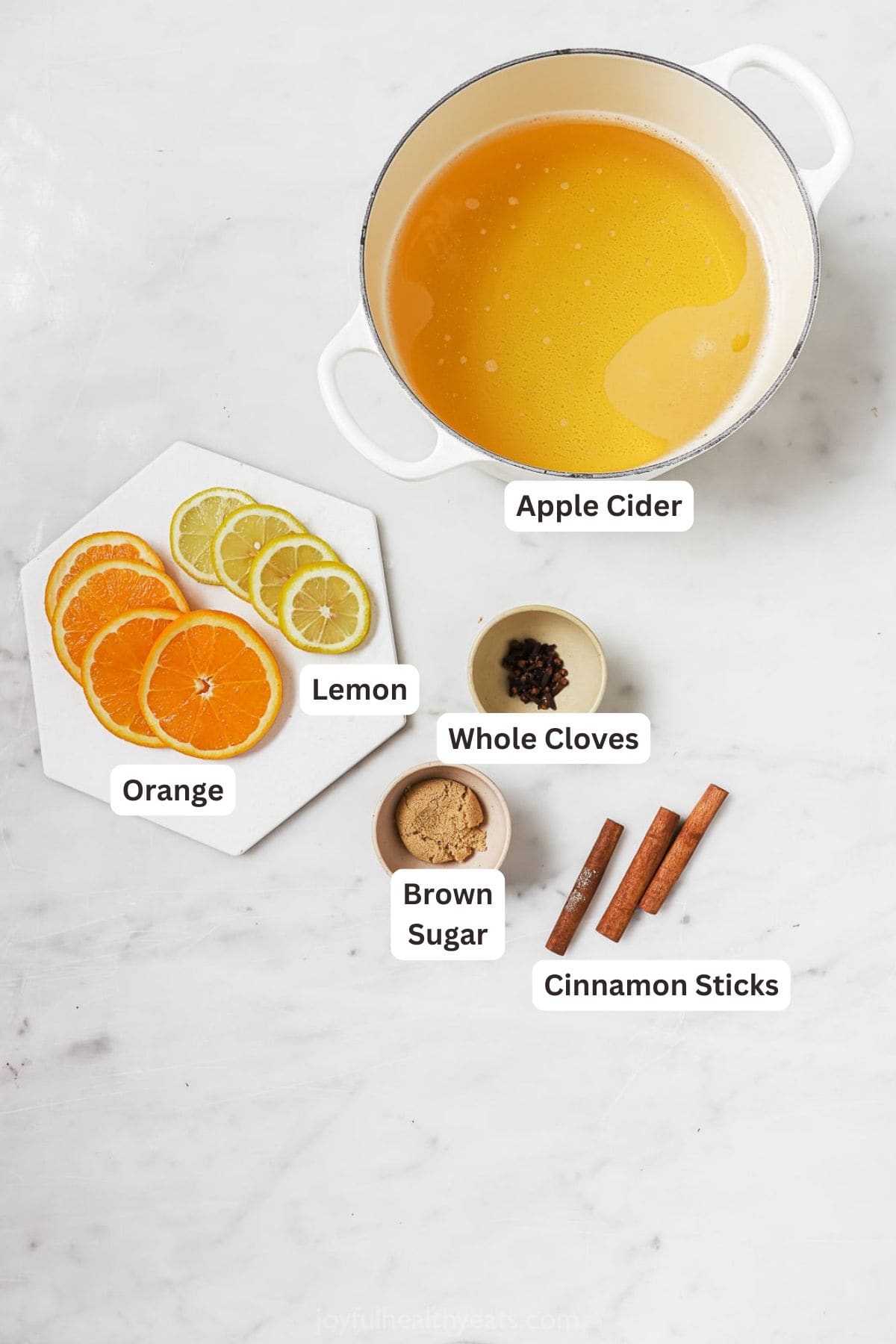 Ingredients for Crockpot Hot Apple Cider