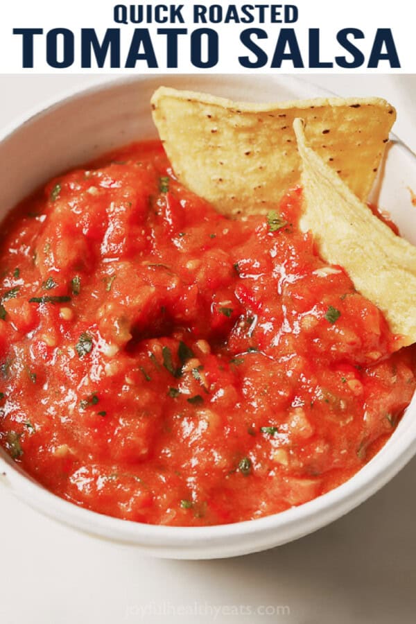 pinterest image for Roasted Tomato Salsa