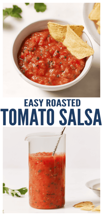 pinterest image for Roasted Tomato Salsa