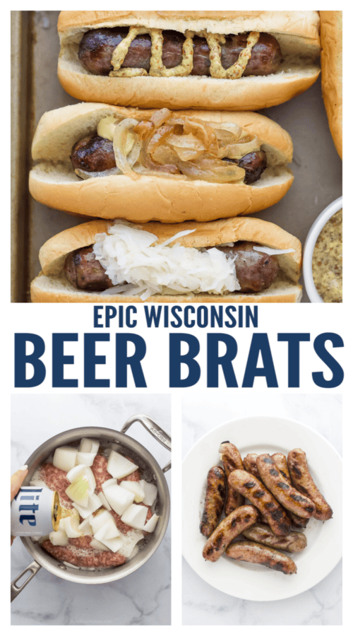 pinterest image for Wisconsin Beer Brats