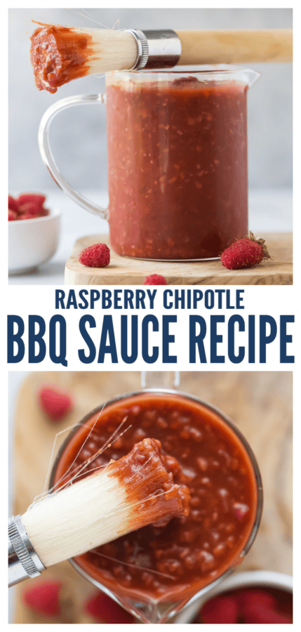 pinterest image for Raspberry Chipotle BBQ Sauce