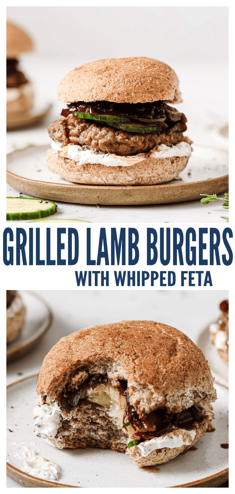 pinterest image for Grilled Lamb Burgers