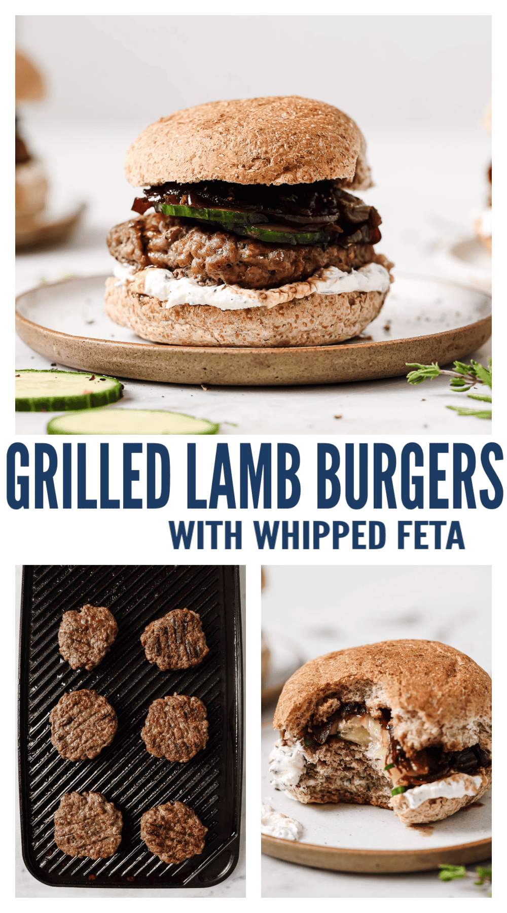 pinterest image for Grilled Lamb Burgers