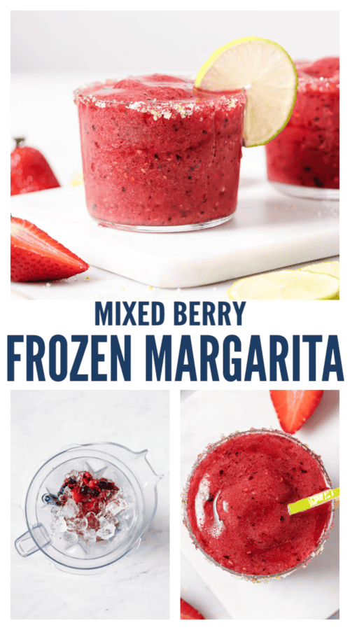 pinterest image for Mixed Berry Frozen Margarita
