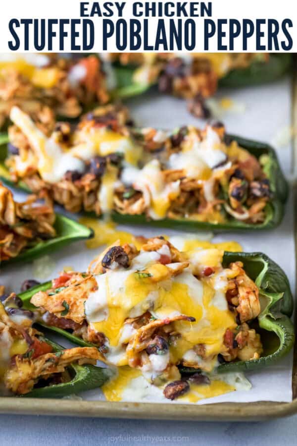 pinterest image for Stuffed Poblano Peppers