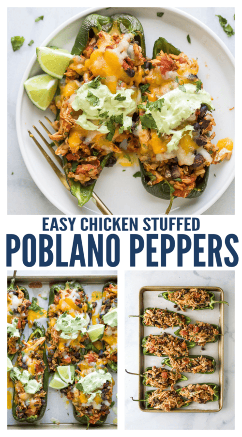 pinterest image for Stuffed Poblano Peppers