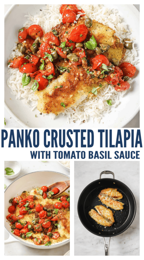 pinterest image for Panko Crusted Tilapia