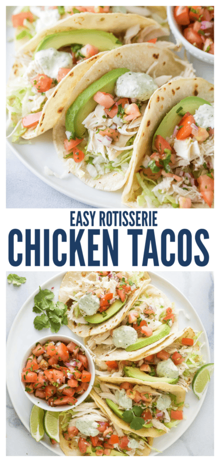 pinterest image for Rotisserie Chicken Tacos