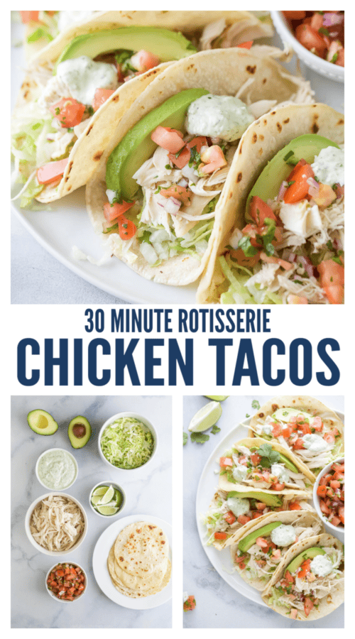 pinterest image for Rotisserie Chicken Tacos