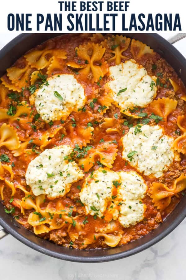 pinterest image for Skillet Lasagna |