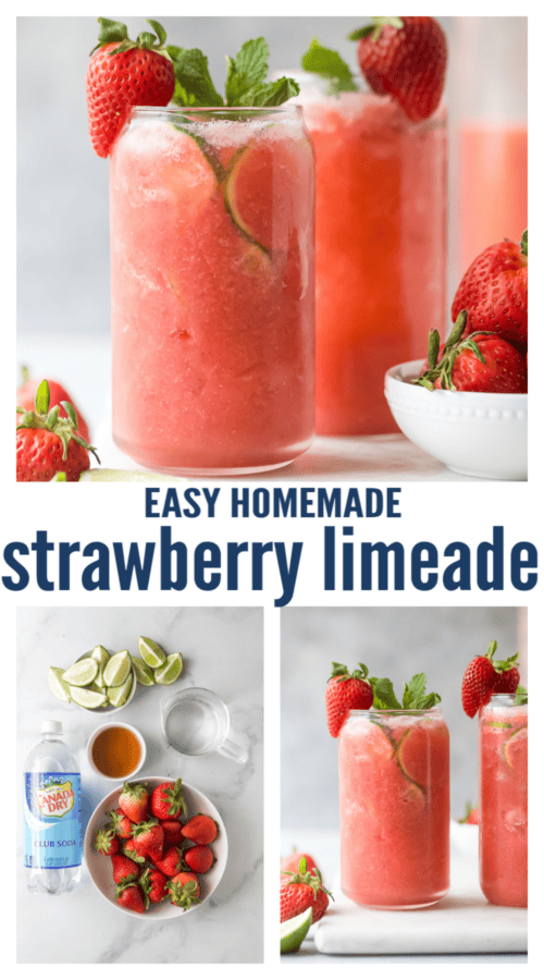 pinterest image for Strawberry Limeade