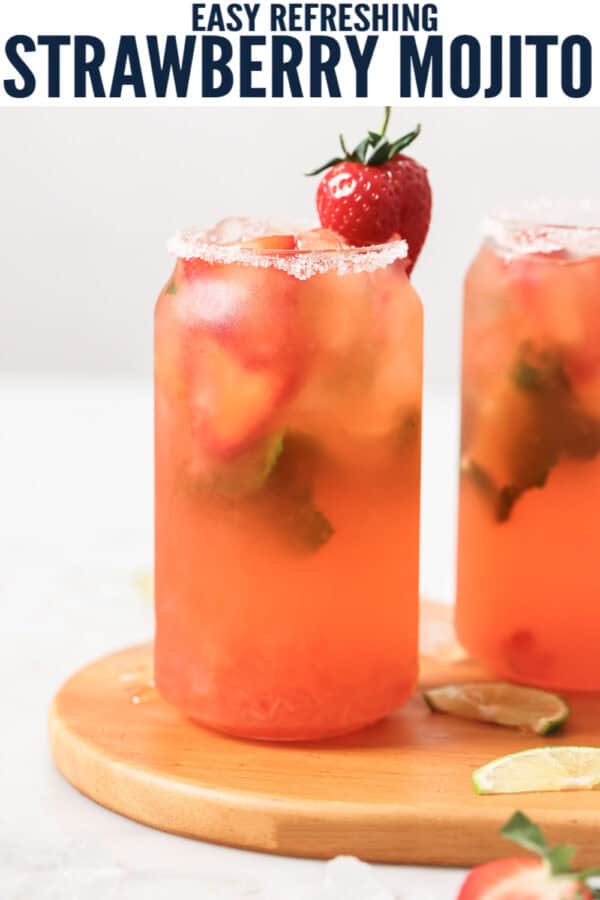 pinterest image for Strawberry Mojito