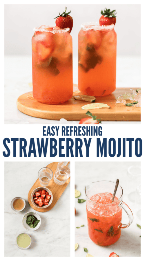 pinterest image for Strawberry Mojito