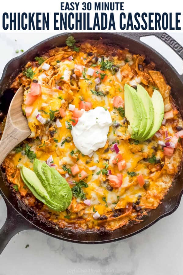 Pinterest image for Chicken Enchilada Casserole