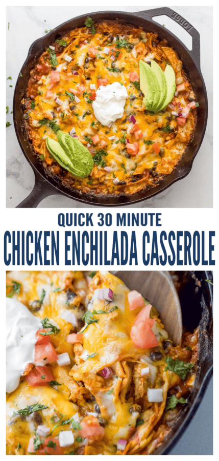 Pinterest image for Chicken Enchilada Casserole