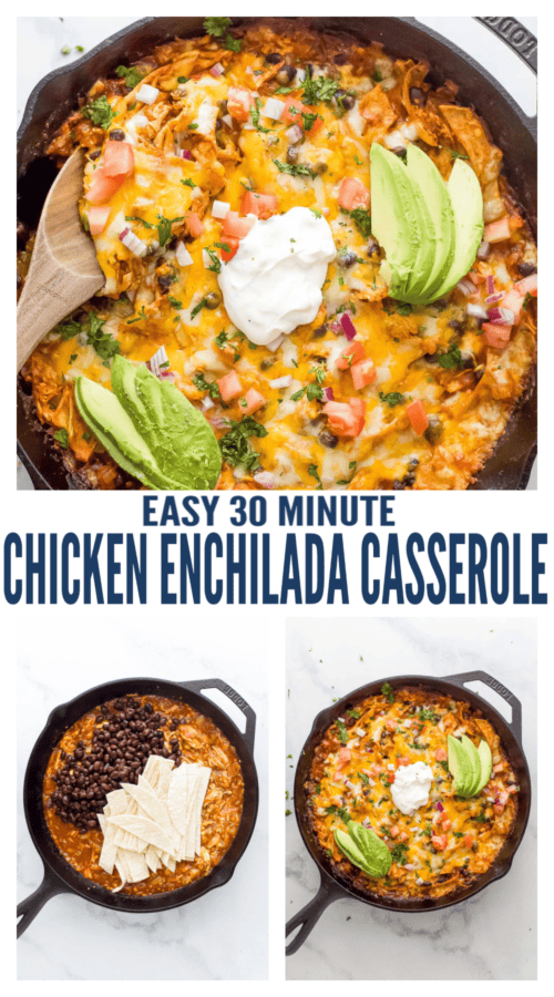 Pinterest image for Chicken Enchilada Casserole