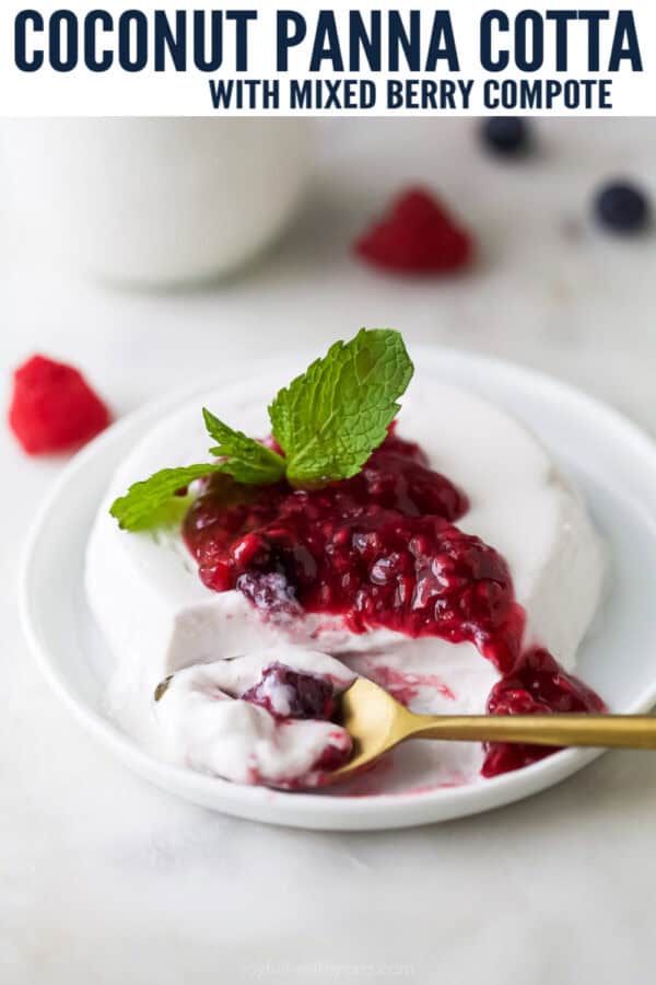 Pinterest images for coconut panna cotta