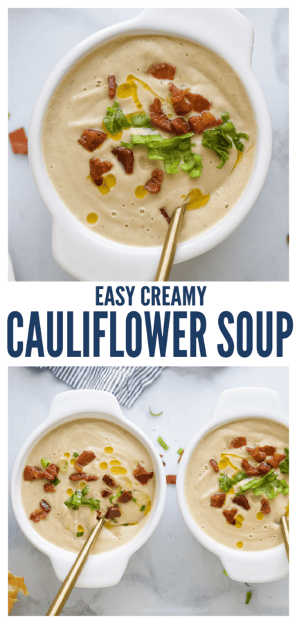 Pinterest images for Roasted Cauliflower Soup